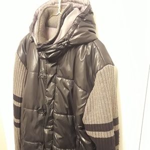 BUFFALO David Bitton Fur Hooded Down Bomber Jacket